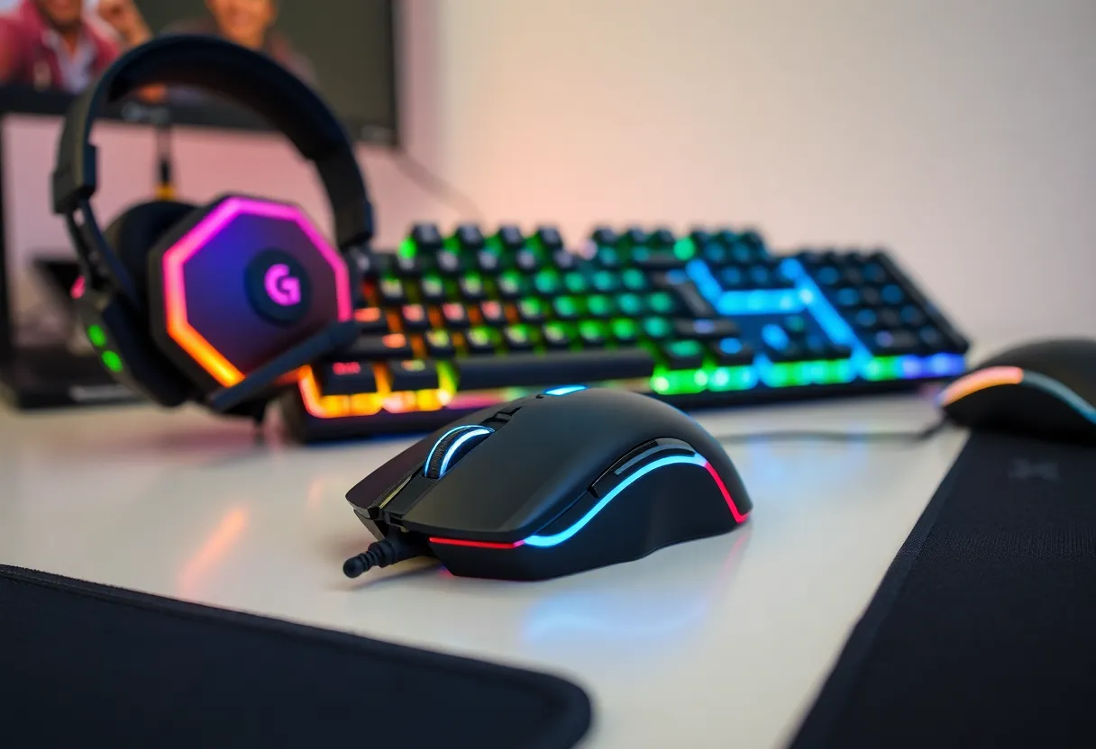 Accesorios gaming adicionales con monitor y silla ergonómica Accesorios gaming adicionales con monitor y silla ergonómica