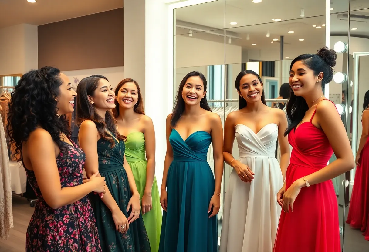Moda Juvenil con vestidos de gala y accesorios modernos