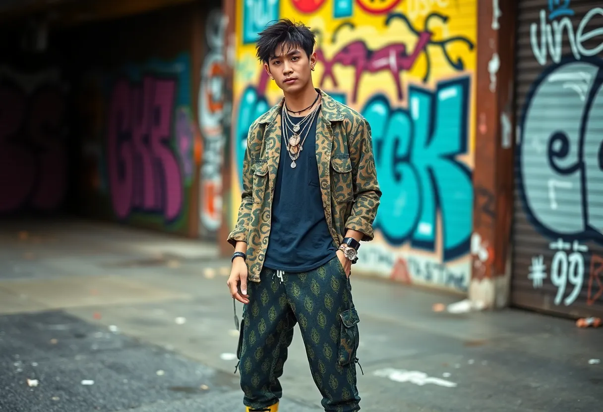 moda alternativa Moda alternativa en un entorno colorido