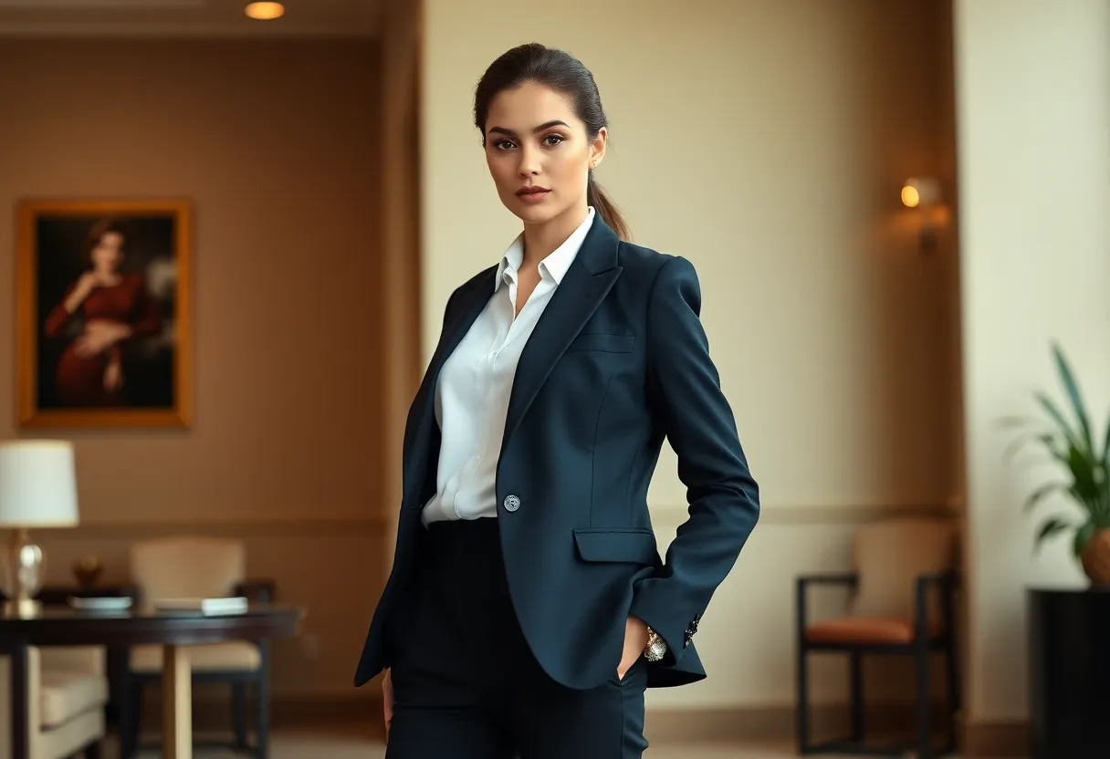 Moda de blazers Moda de blazers - Blazer casual con accesorios modernos