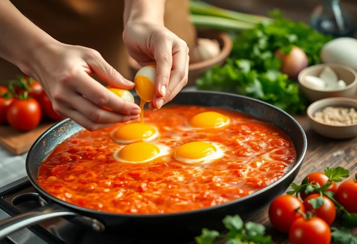 Receta de huevos mexicanos con salsa picante y tortillas