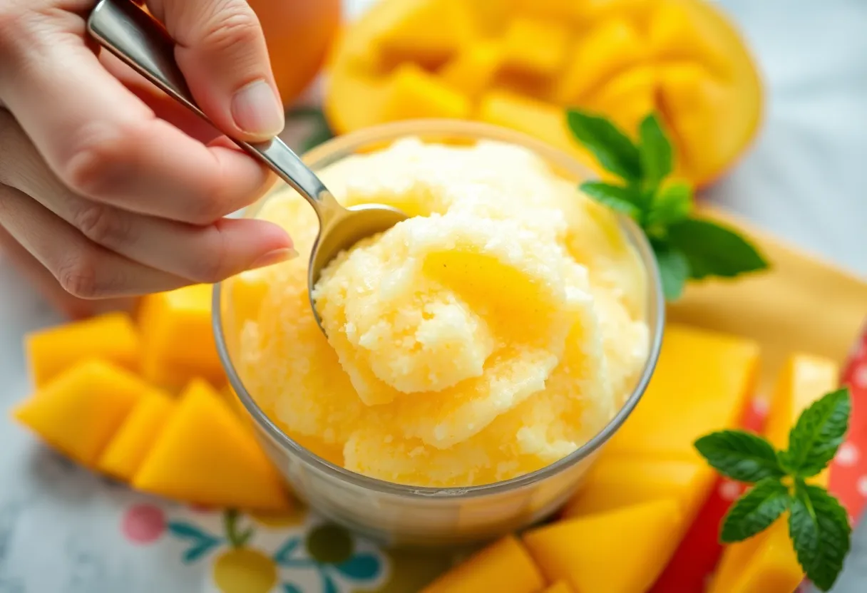 Receta nieve de mango