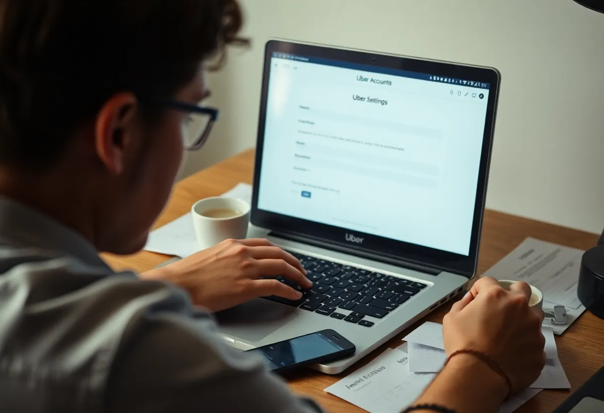 cerrar cuenta Uber - persona usando el teléfono