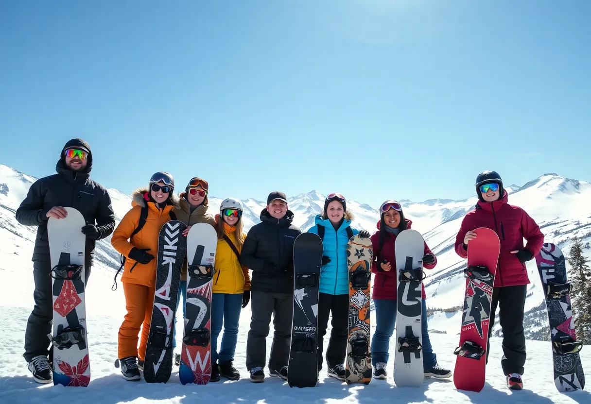 snowboarders en una montaña snowboarders en una montaña