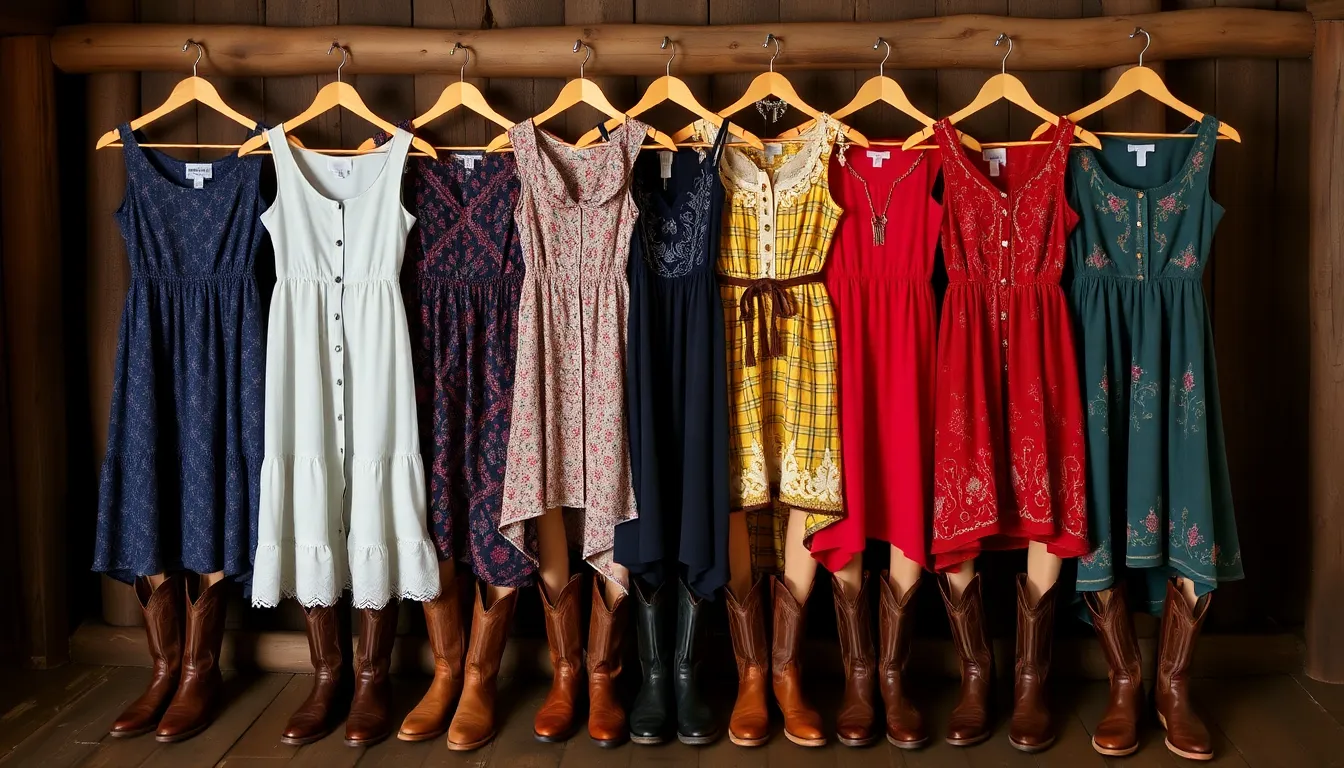 vestido para botas vaqueras