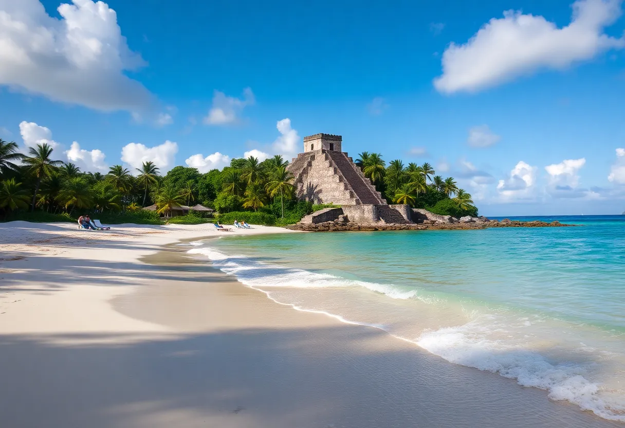viajes Caribe Maya: snorkeler explorando un arrecife de coral vibrante